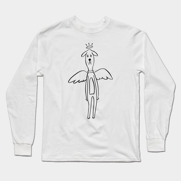 All Dogs Go To Heaven Long Sleeve T-Shirt by lymphdoodle